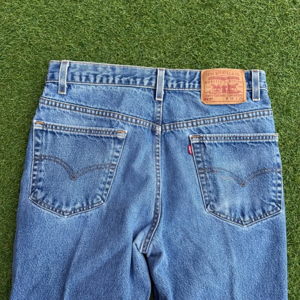 Vintage Levis 517 Mens 34x29 Blue Bootcut Jeans Made in USA 0100 Denim 517-0217‎